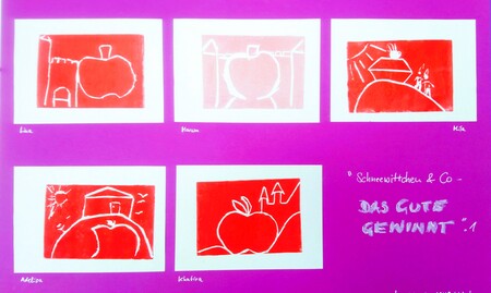 Schneewittchen.Linoldruck.Wahlfach Kunst.Klasse5