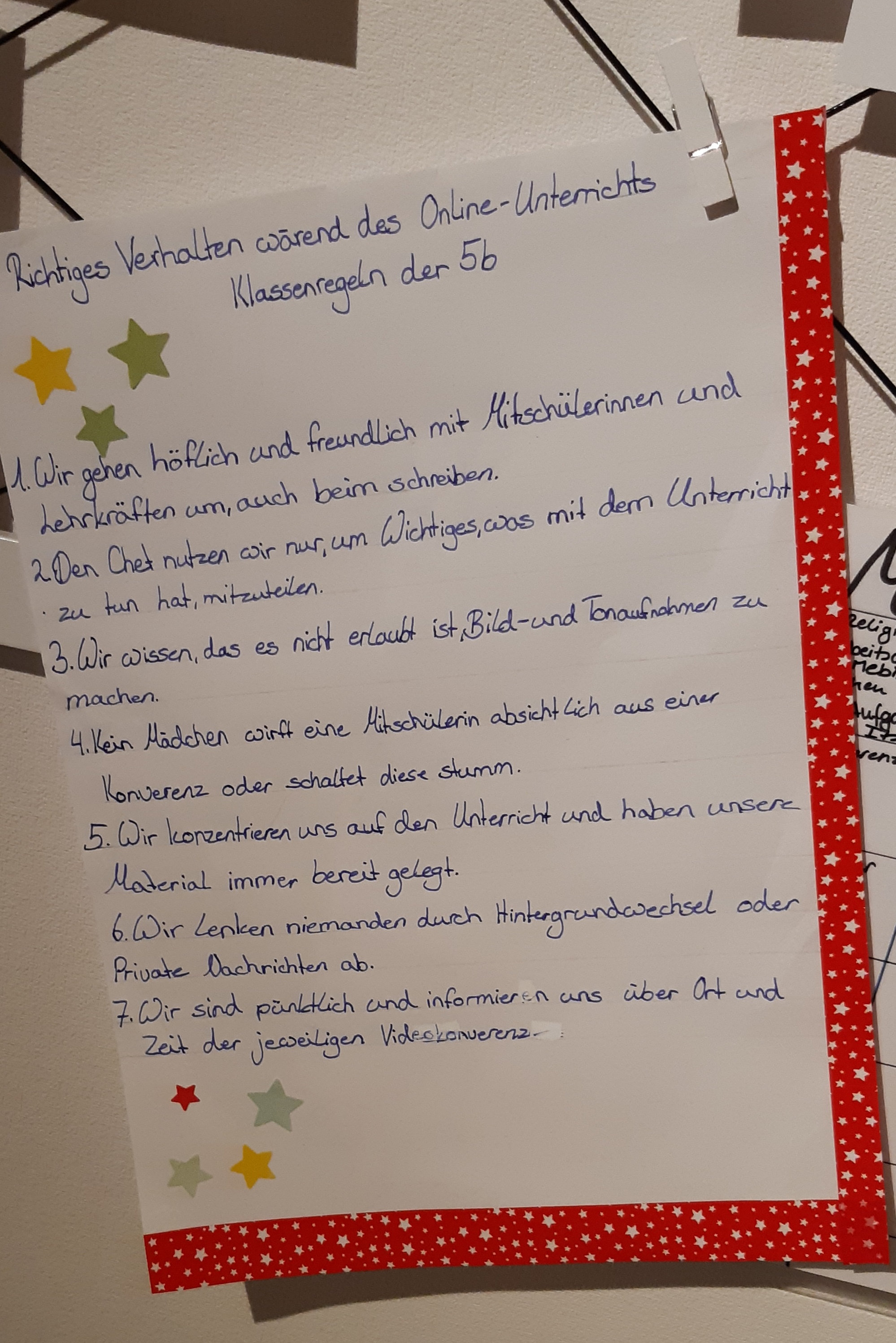 Klassenregeln im Onlineunterricht 2